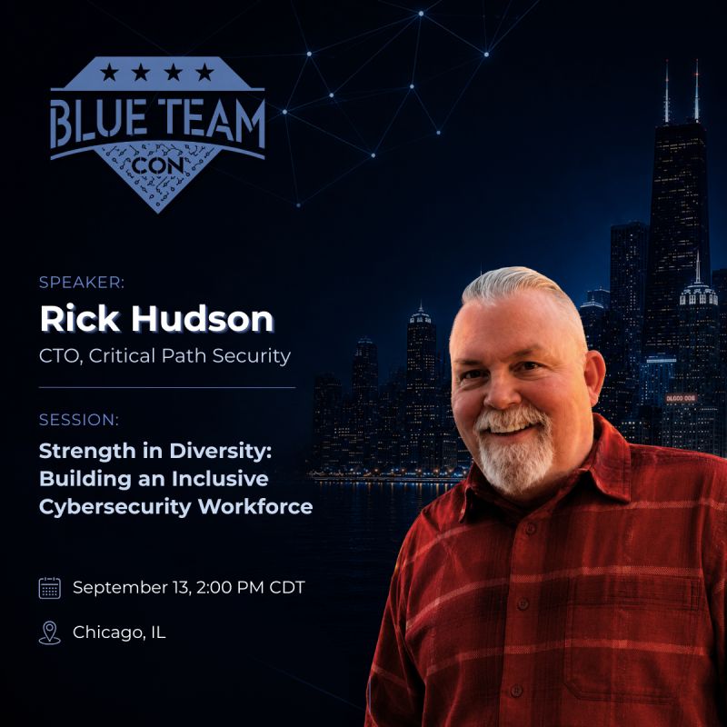 Rick Hudson, CTO at Critical Path Security, speaking at Blue Team Con in Chicago